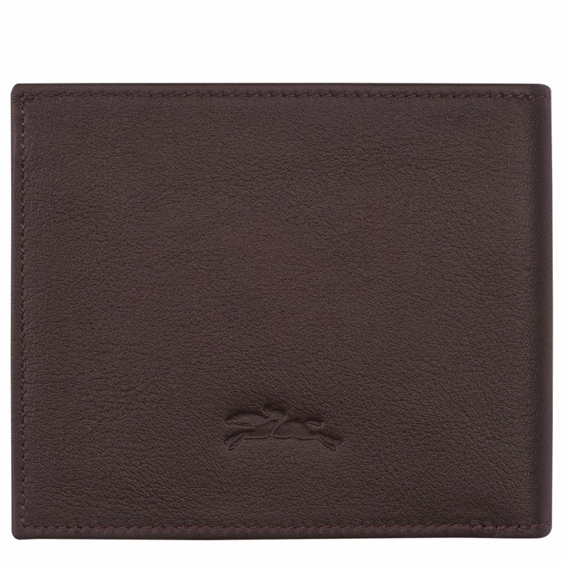 Chocolate Longchamp Roseau Continental Women's Wallets